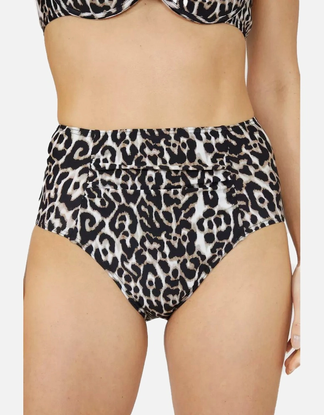 Womens/Ladies Leopard Print High Waist Bikini Bottoms, 5 of 4