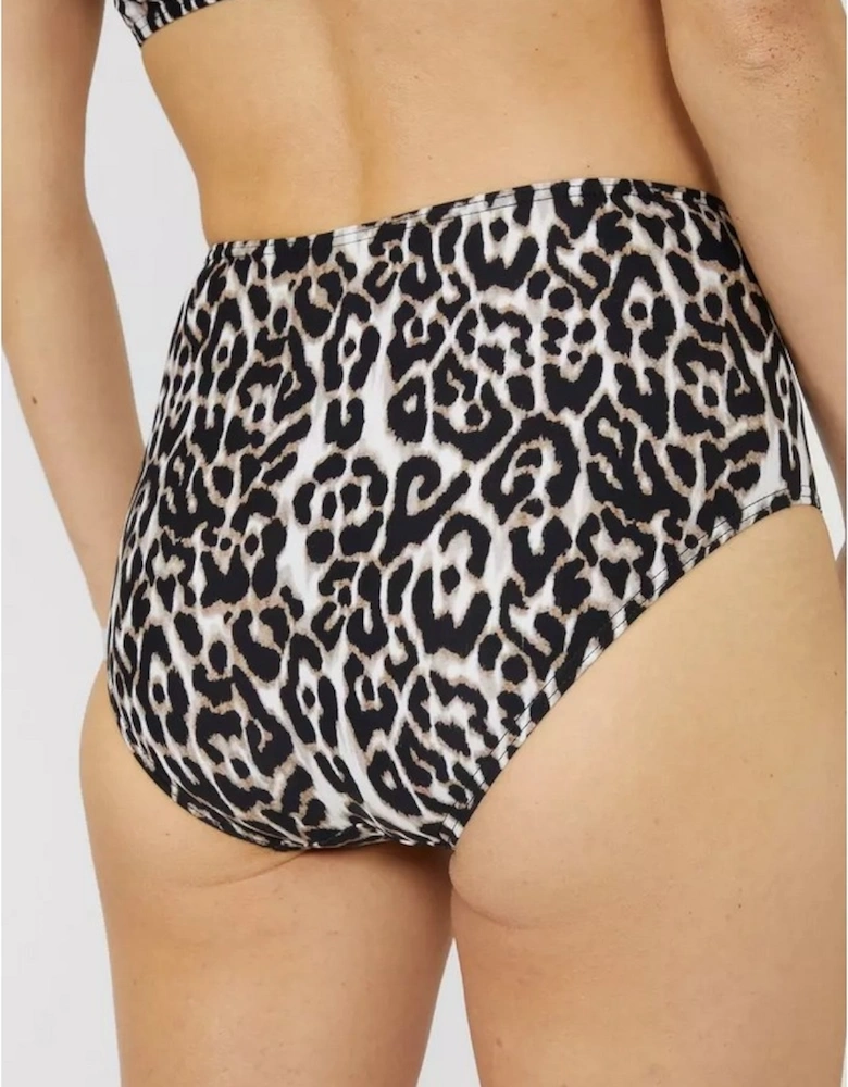 Womens/Ladies Leopard Print High Waist Bikini Bottoms