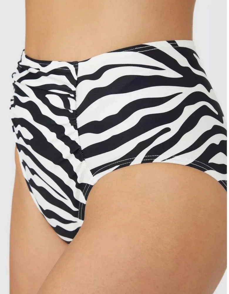 Womens/Ladies Zebra Print High Waist Bikini Bottoms