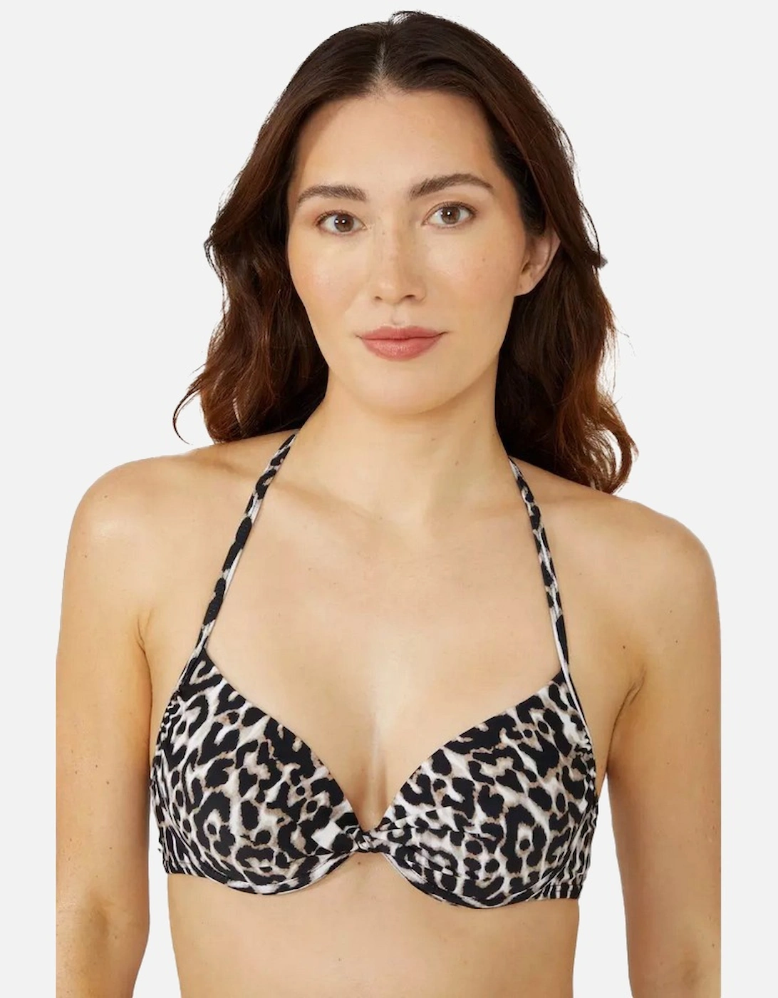 Womens/Ladies Leopard Print Underwired Bikini Top, 5 of 4