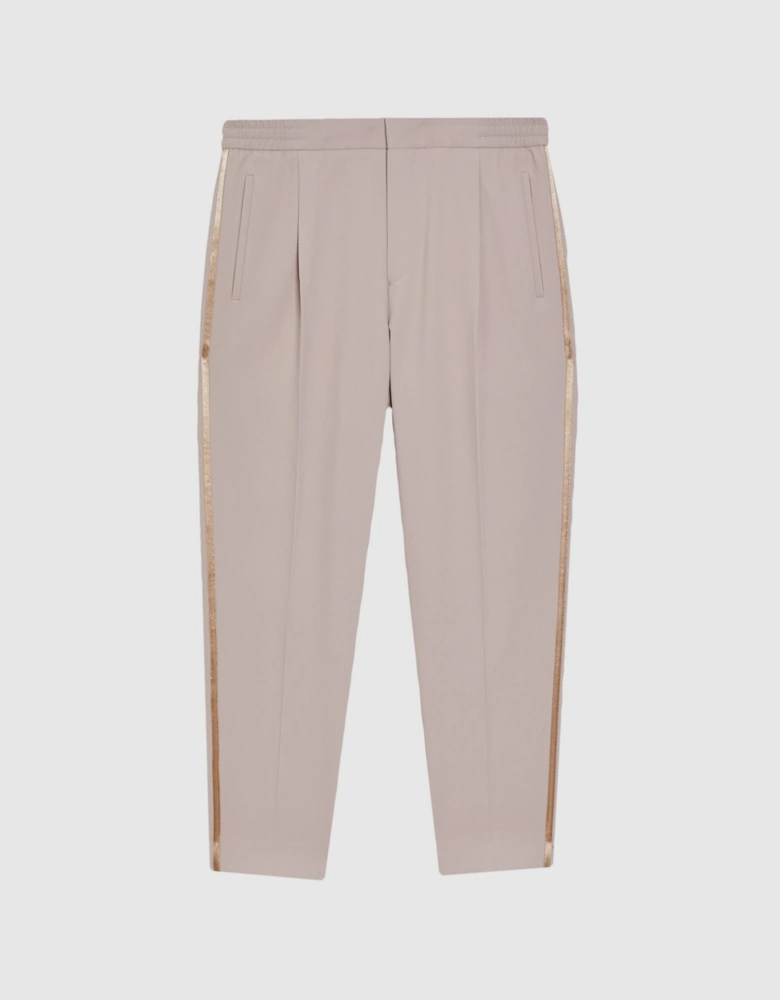 Relaxed Fit Striped Cropped Trousers
