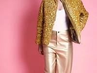 Gold Sequin Puffer Jacket