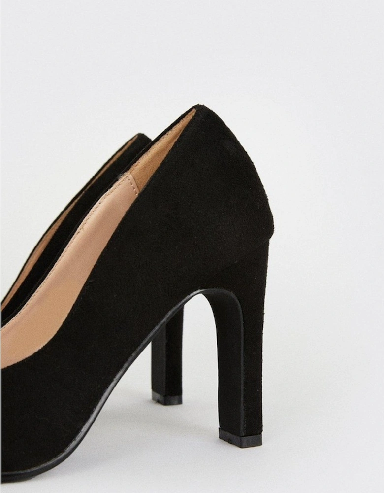 Womens/Ladies Delma Wide Slim Heel Court Shoes