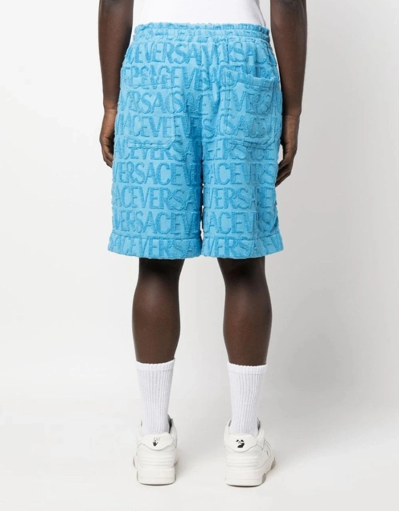 Jacquard Fabric Shorts Blue
