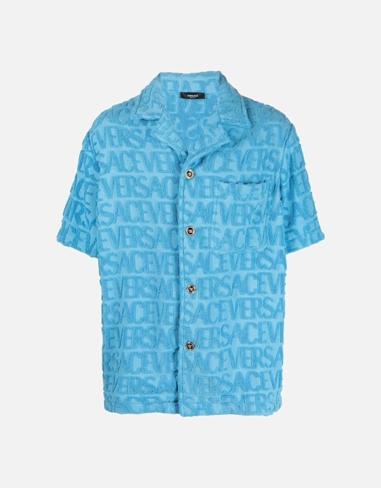 Jacquard Fabric Shirt Blue