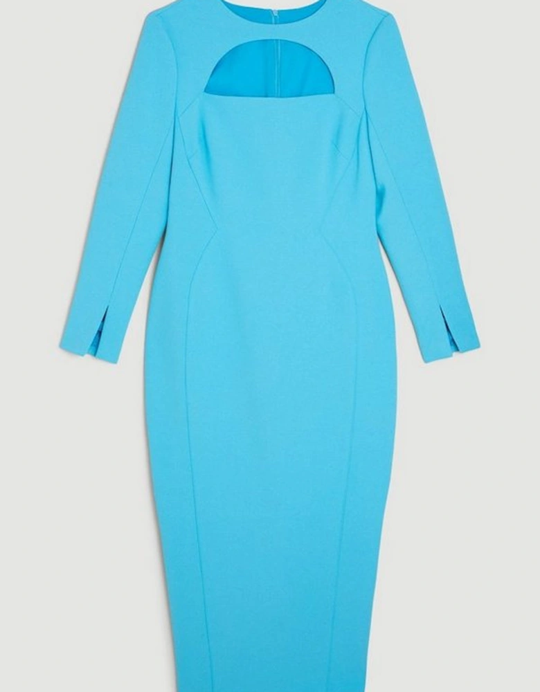 Compact Stretch Cut Out Sleeved Pencil Dress
