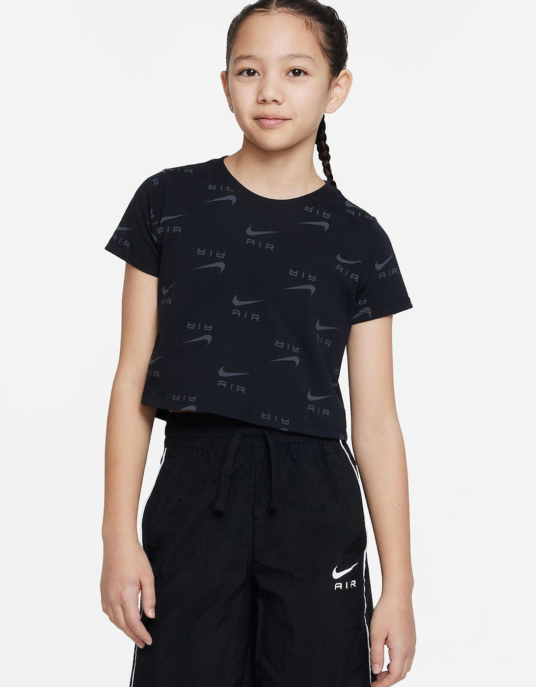 Older Girls Air Print Boxy T-Shirt - Black, 3 of 2