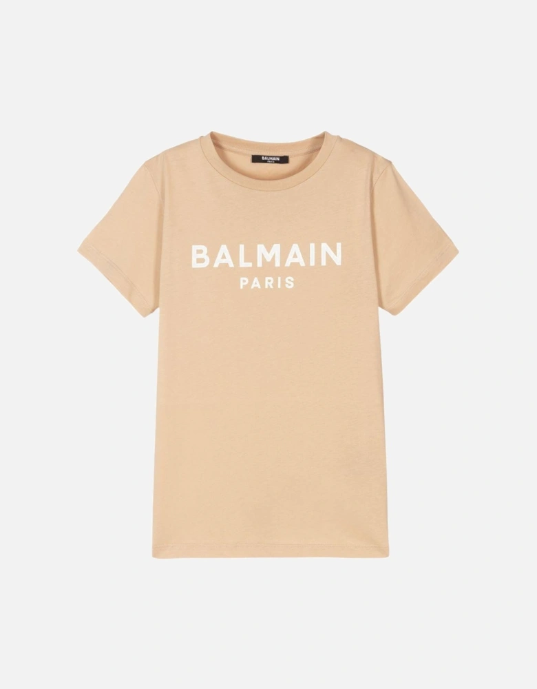 Boys Classic Logo T-Shirt Beige