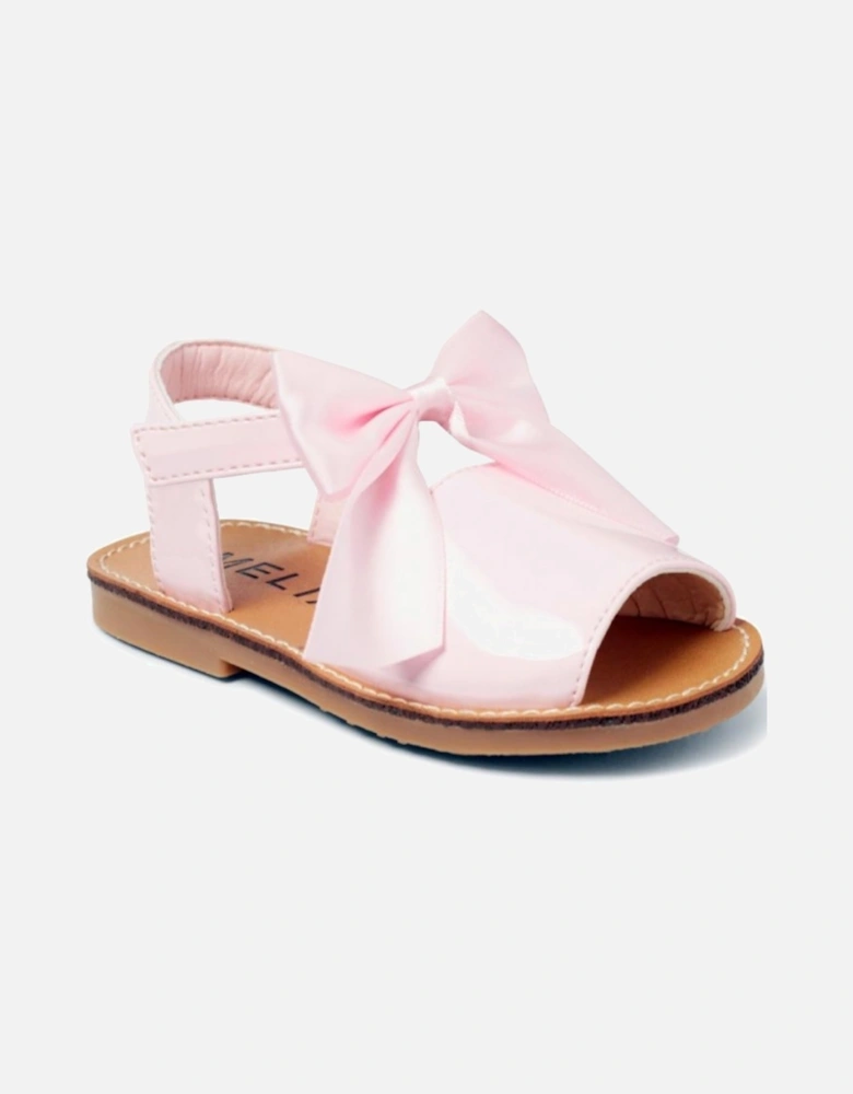 Girls Pink Summer Bow Sandals