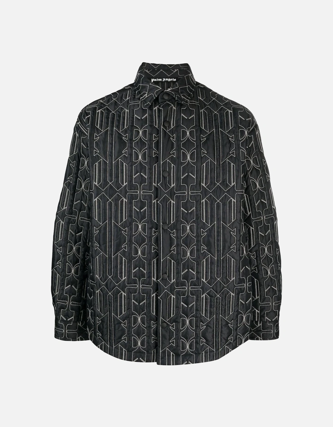 Monogram Quilted Overshirt Charcoal, 6 of 5