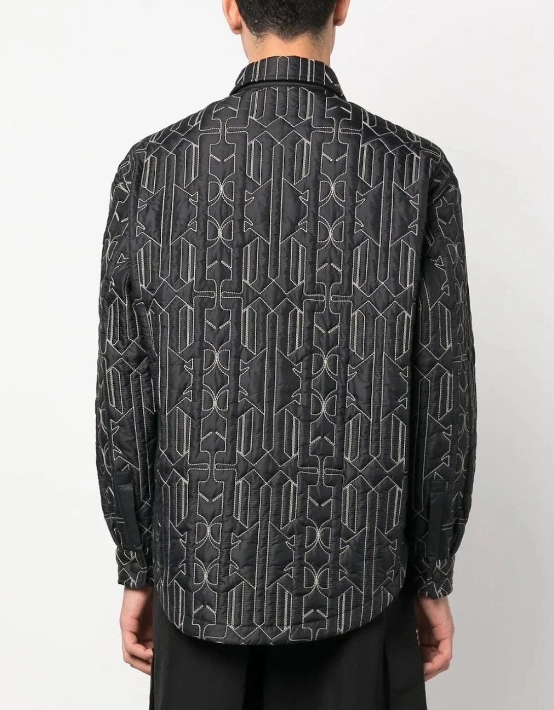 Monogram Quilted Overshirt Charcoal