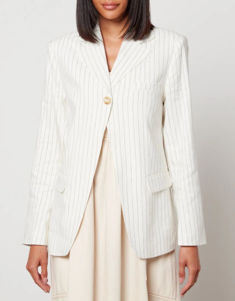 Harrison Linen-Blend Pinstripe Blazer