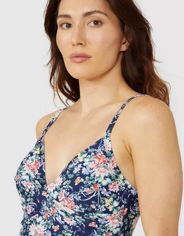 Womens/Ladies Floral Twisted One Piece Swimsuit