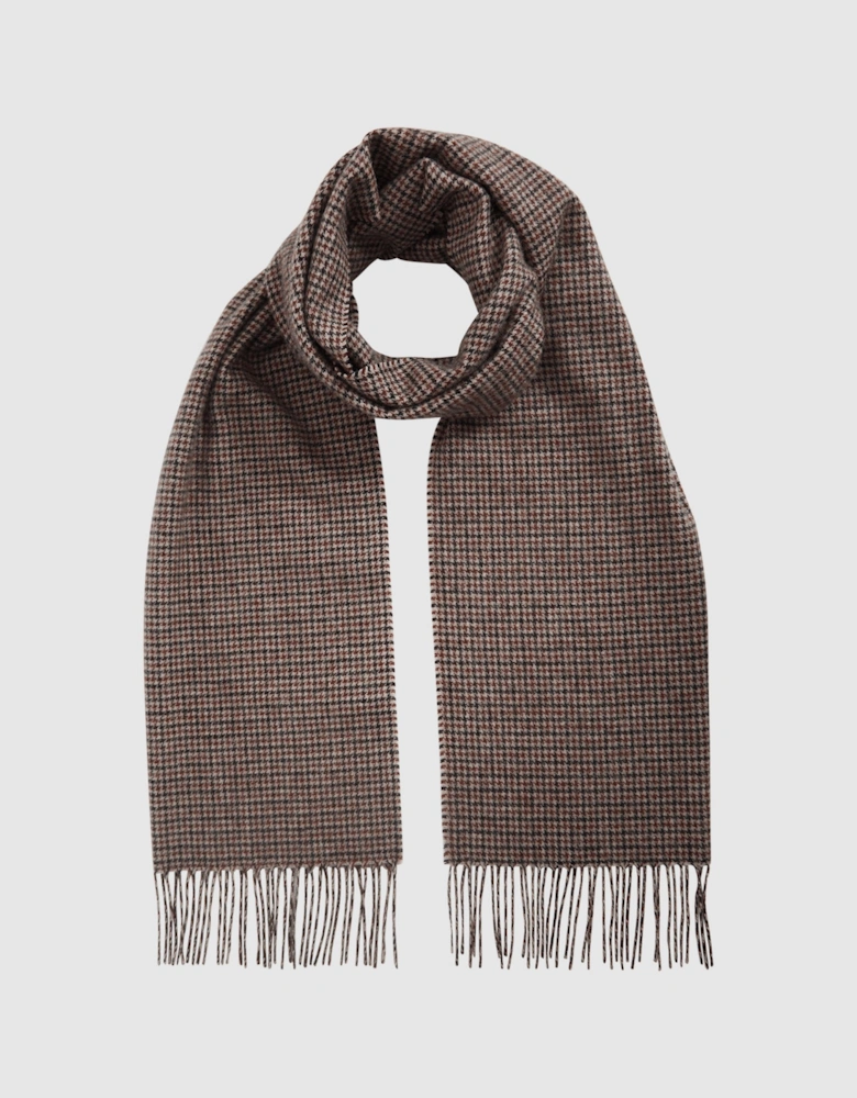 Wool-Blend Dogtooth Scarf