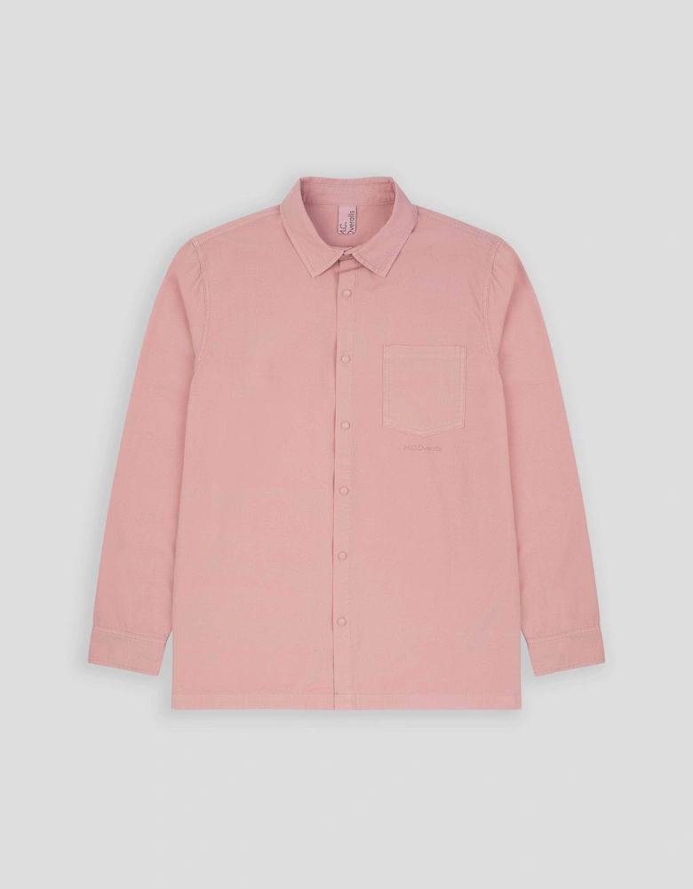 Lightweight Relaxed Snap Button Shirt Dusty Pink