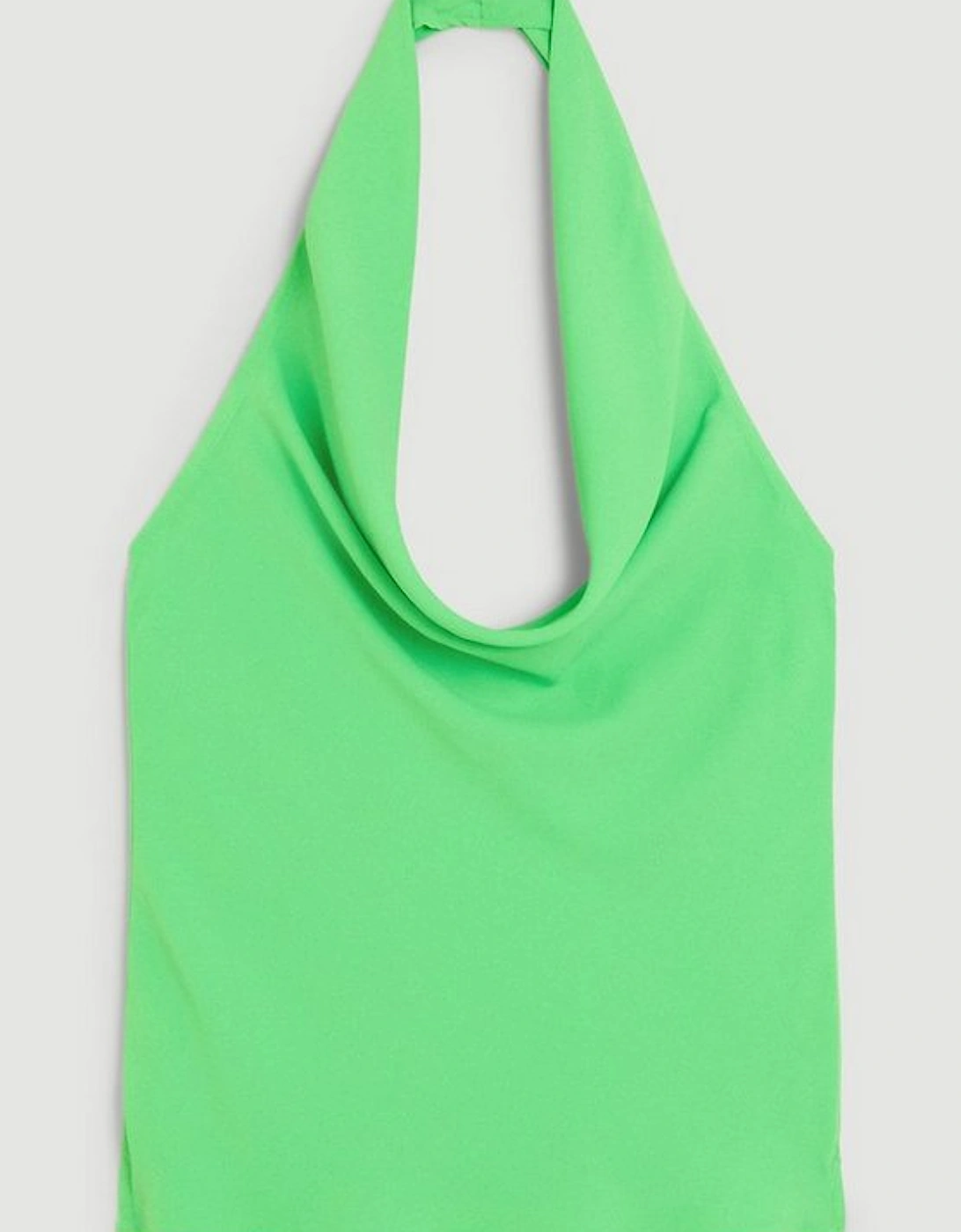 Tall Cowl Neck Halter Woven Crepe Top