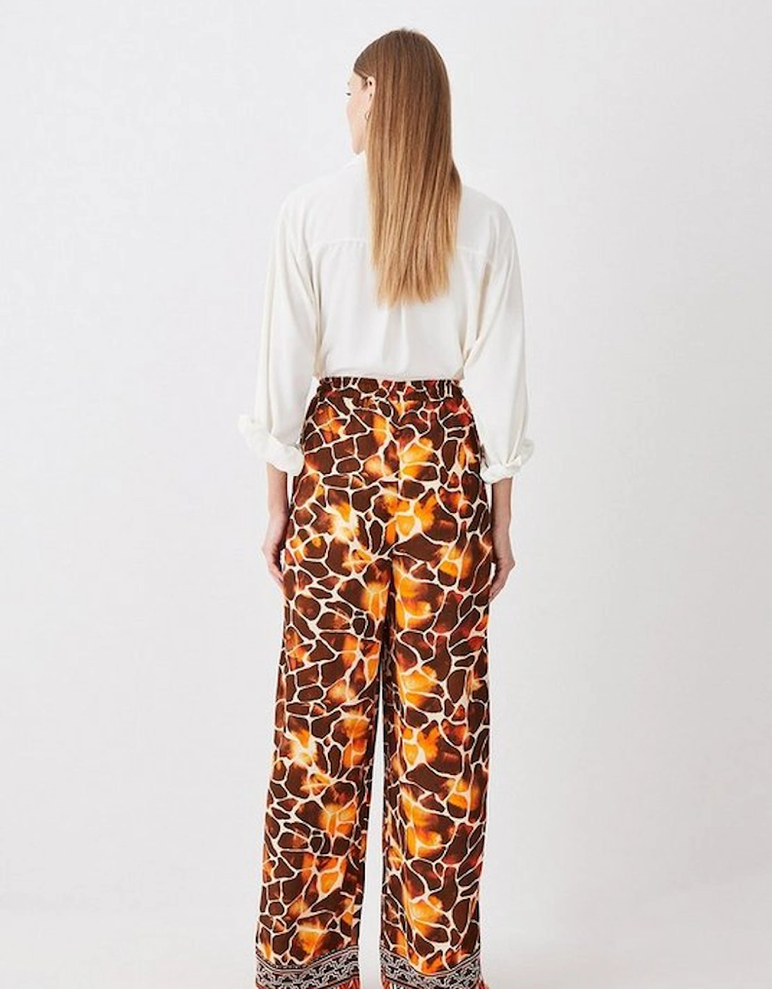 Tall Mixed Animal Woven Wide Leg Trousers