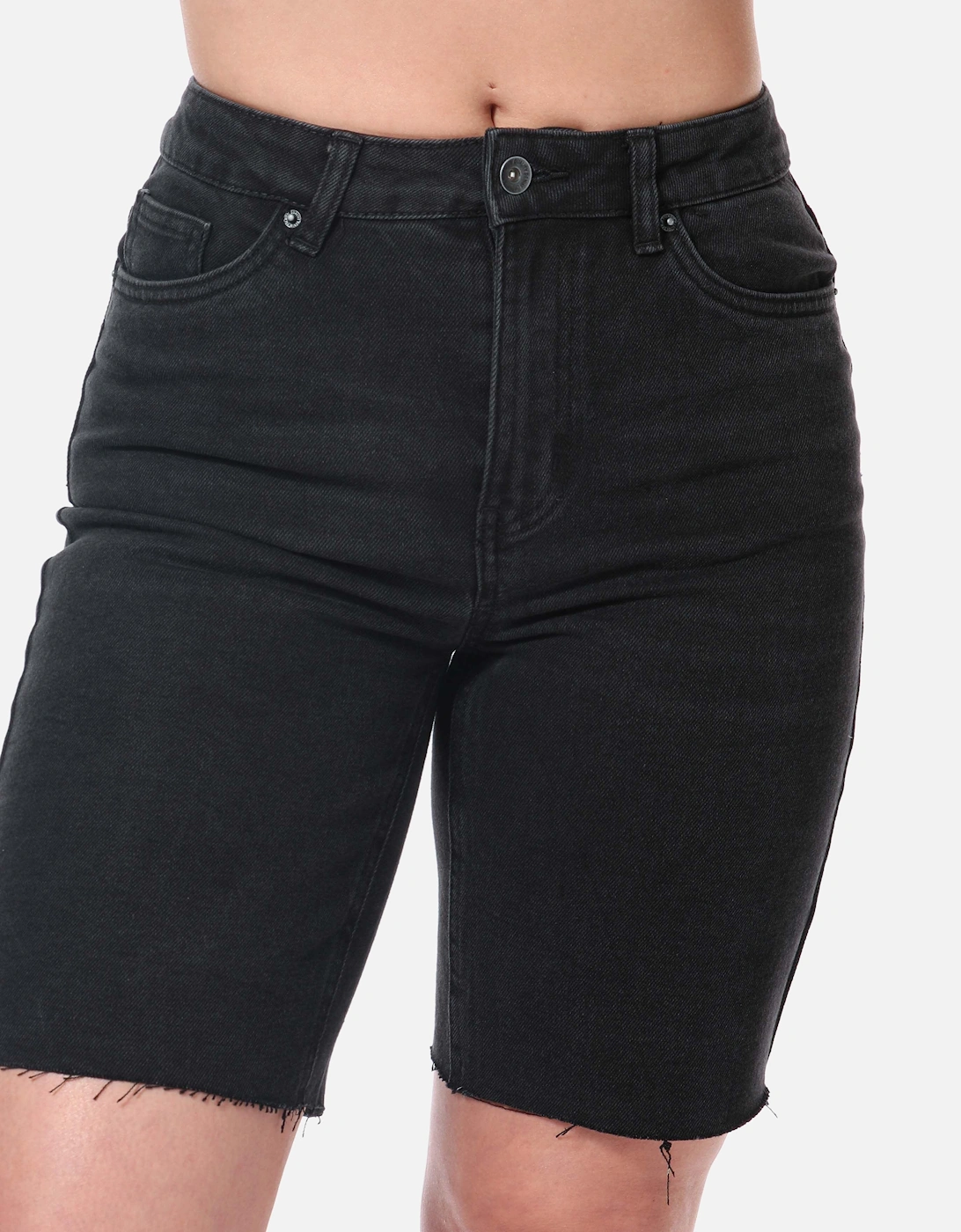 Womens Brenda High Rise Long Denim Shorts, 4 of 3