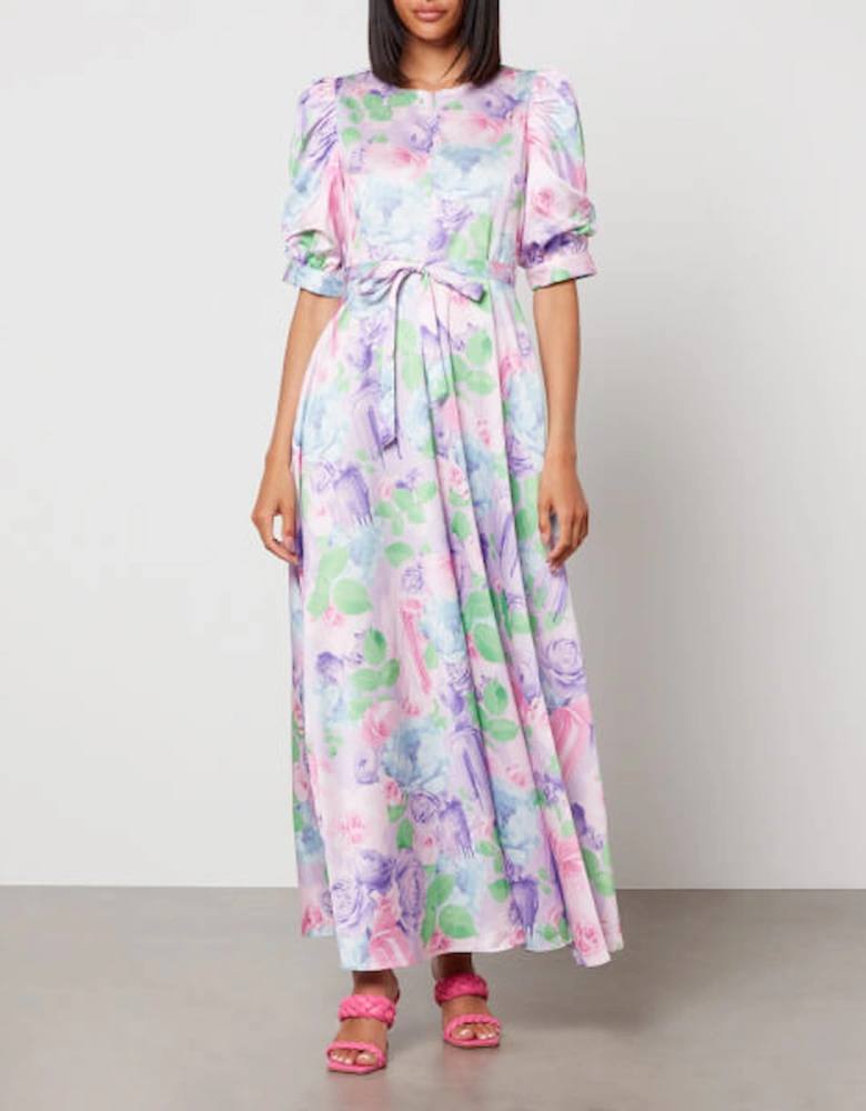 Kaylacras Floral-Print Satin Maxi Dress