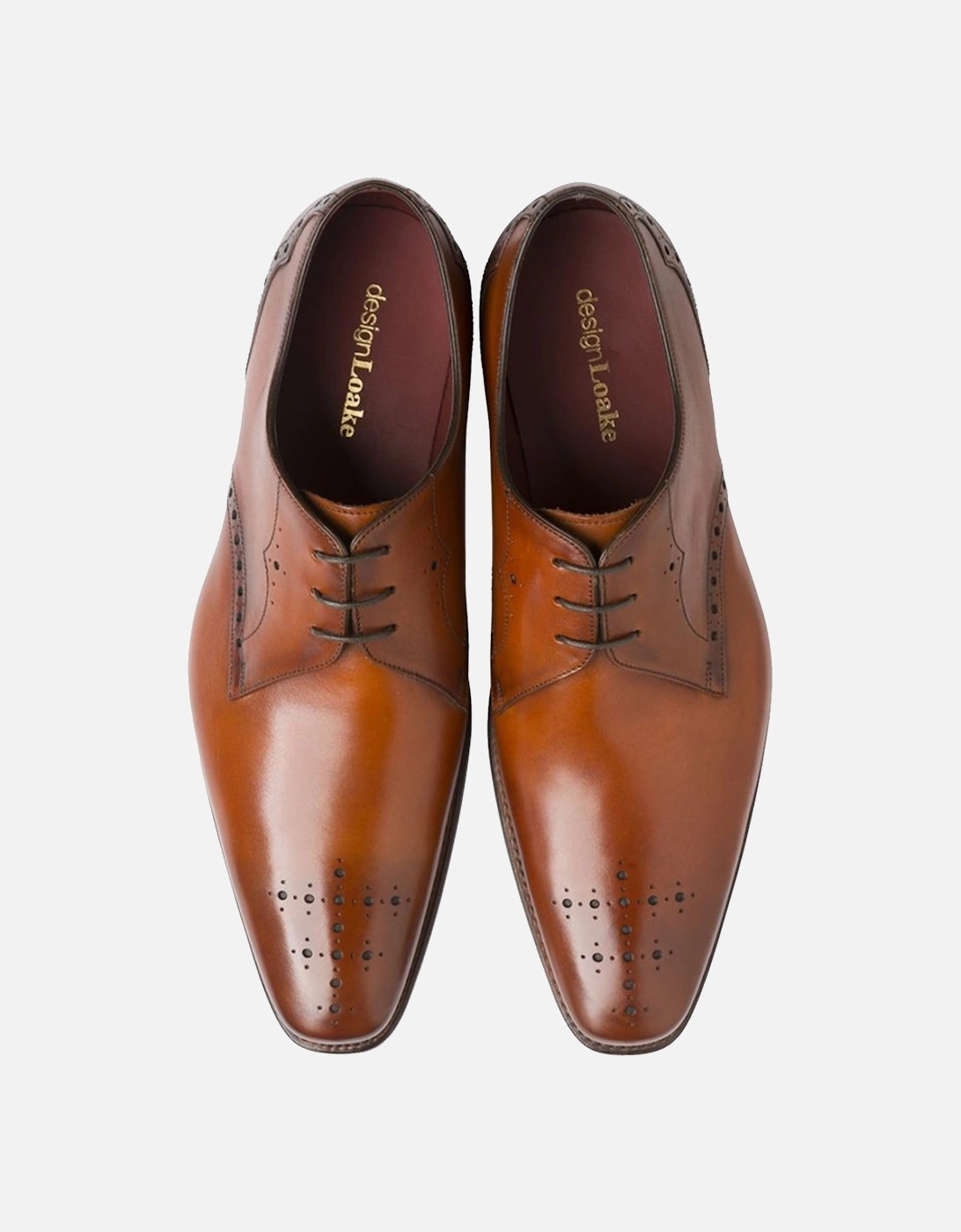 Design Hannibal Calf Punched Derby Shoe Chestnut