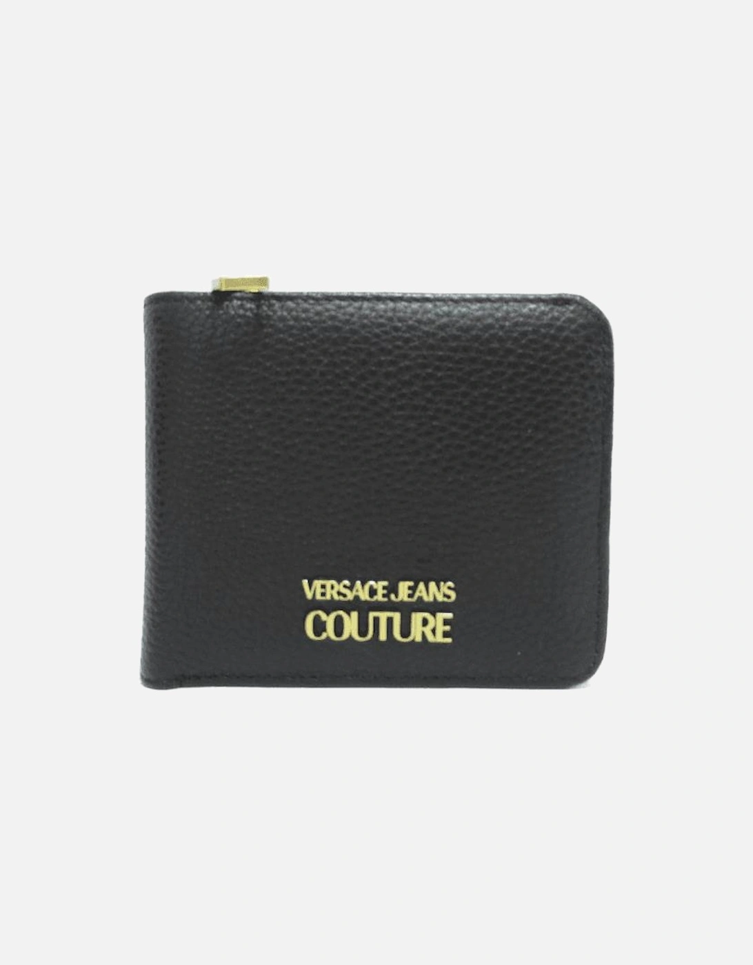 Metal Logo Bifold Leather Black Wallet, 5 of 4