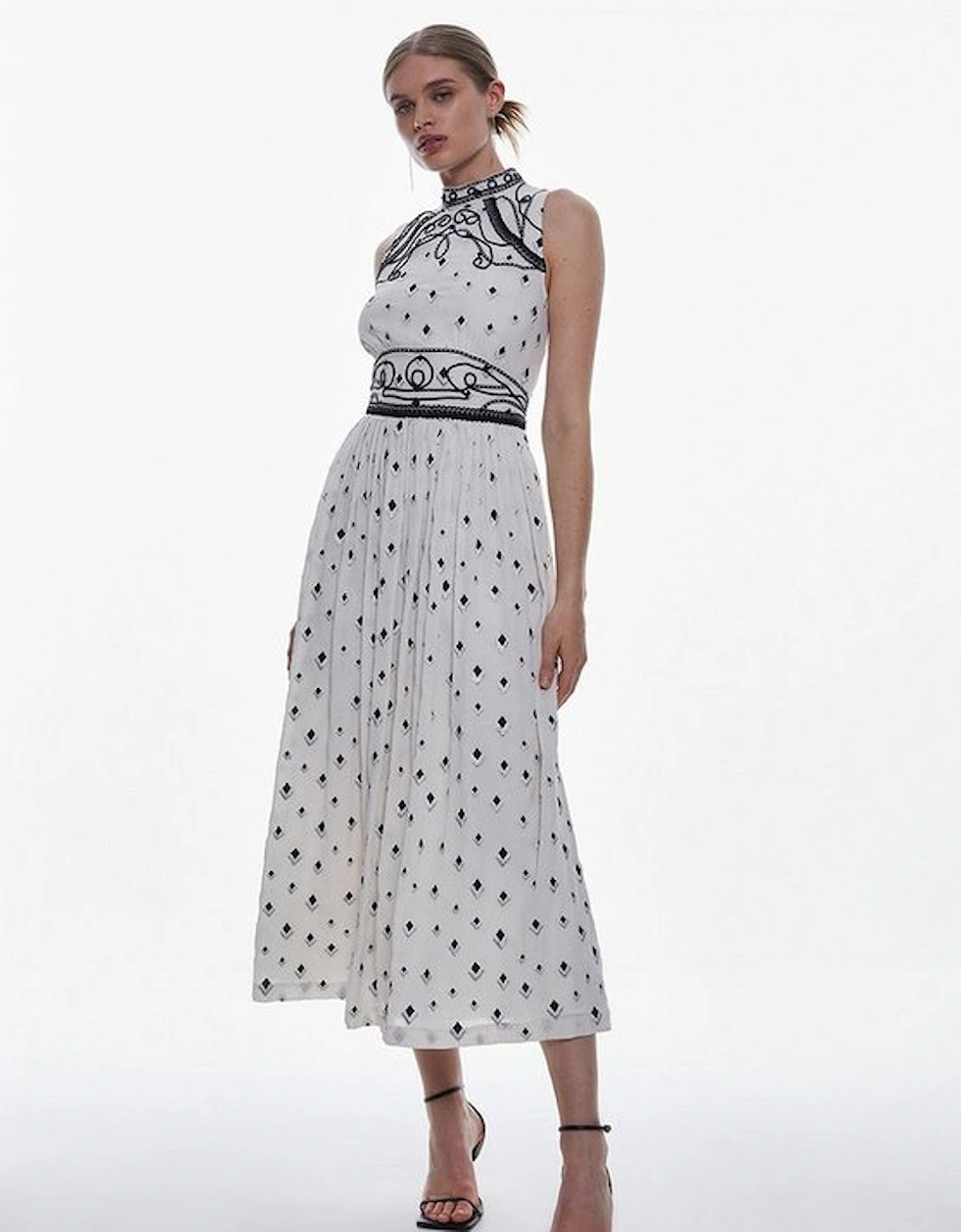 Embroidered Cornelli Tape Woven Dress, 5 of 4