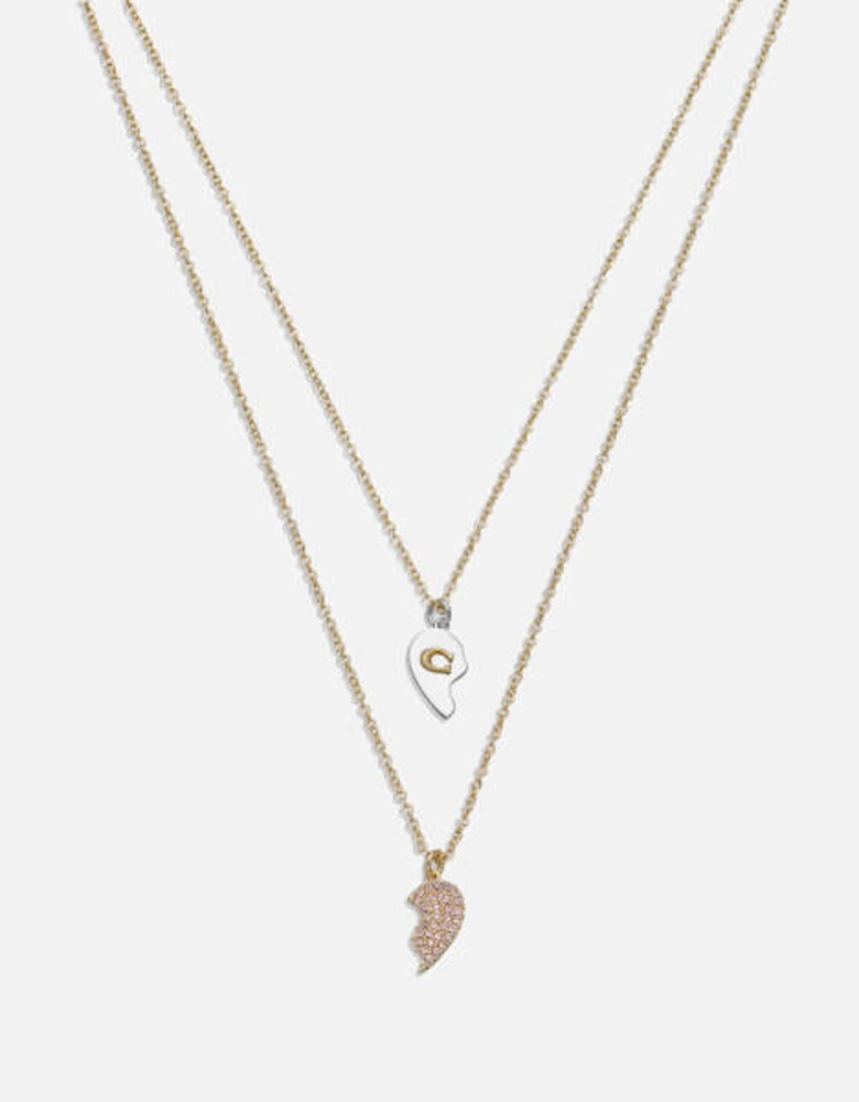 Signature Broken Heart Gold-Tone Layered Necklace