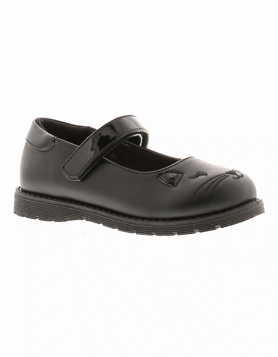 Girls Shoes School Infants Candy black UK Size, 6 of 5