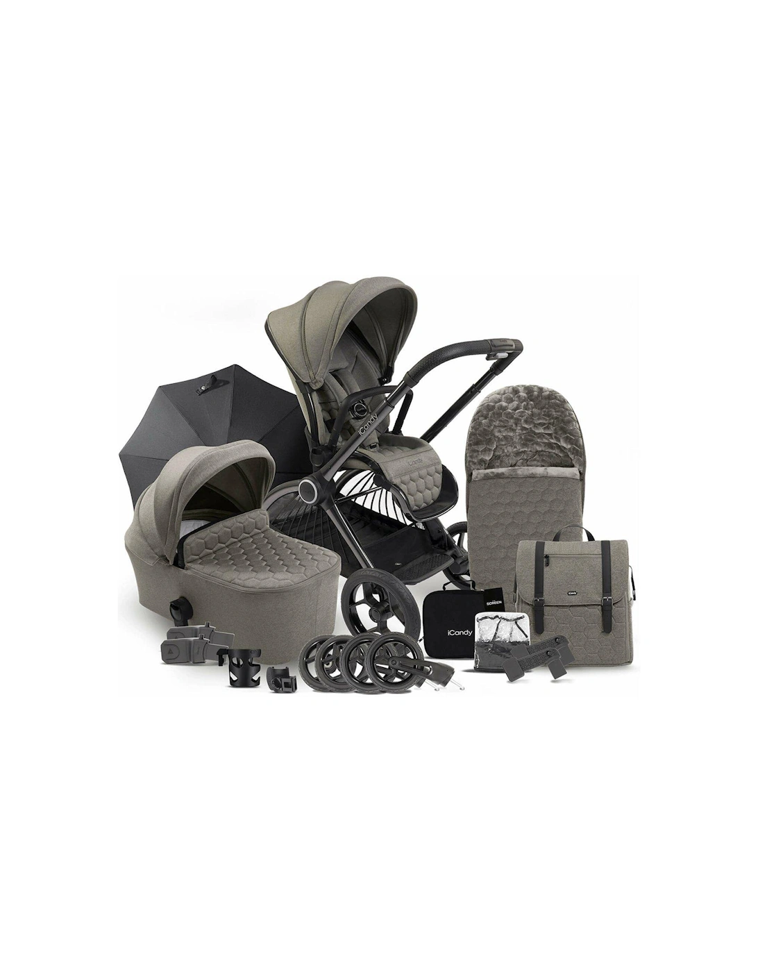 Core Complete Bundle - Pushchair, Carrycot, Footmuff & Accessories , Light Moss, 2 of 1