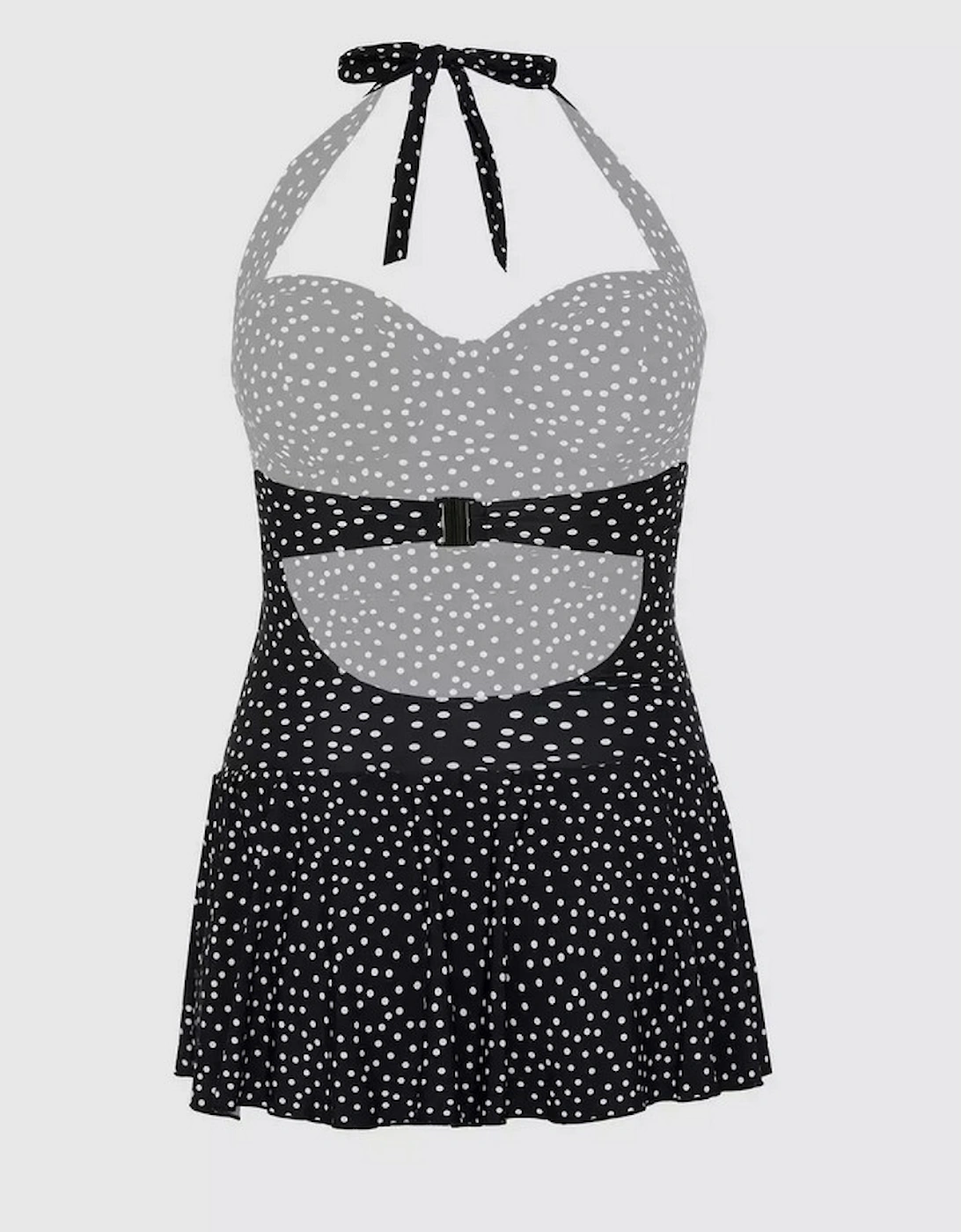 Womens/Ladies Spotted Skirted One Piece Swimsuit