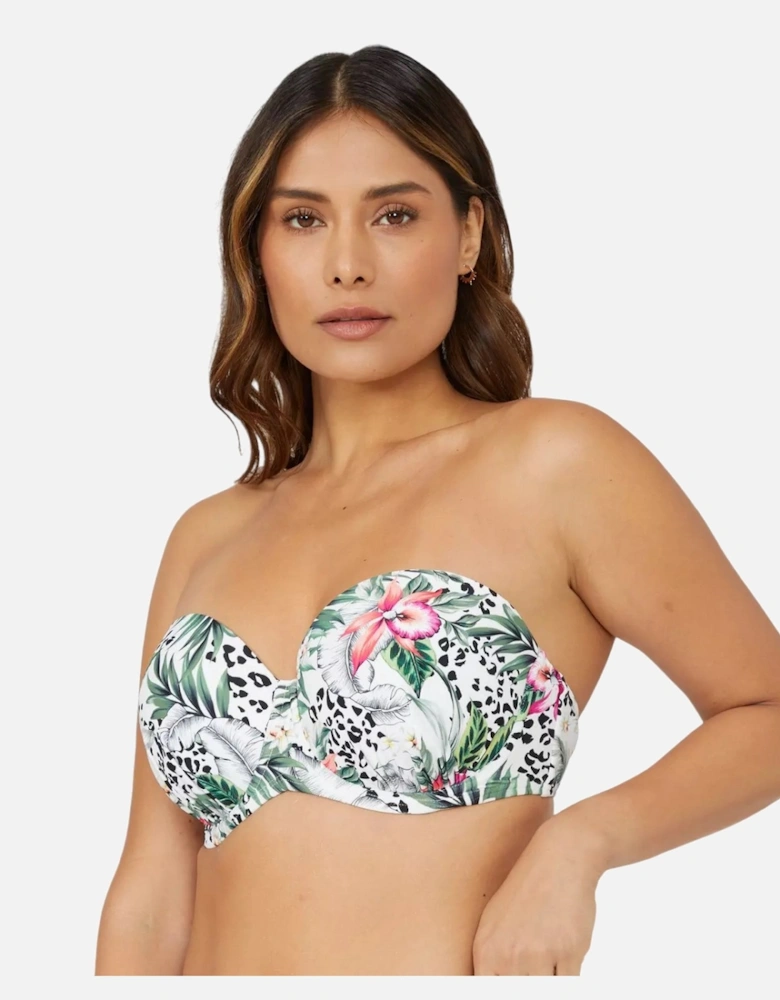 Womens/Ladies Jungle Strapless Bikini Top