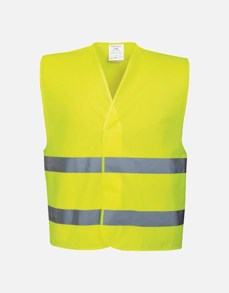 Unisex High Visibility Two Band Safety Work Vest (Pack of 2)