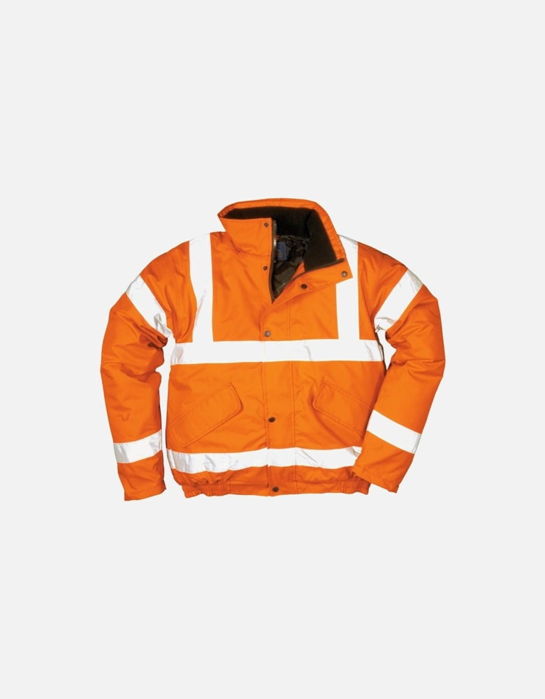 Mens Hi-Vis Safety Workwear Bomber Jacket GO/RT