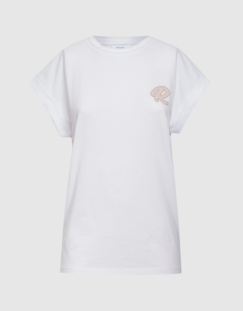 Cotton Motif Crew Neck T-Shirt