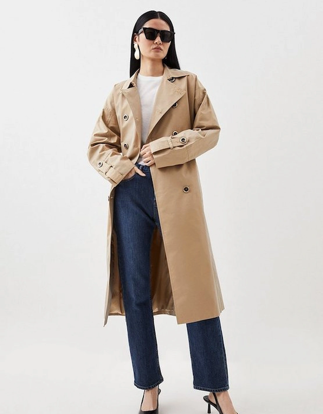 Relaxed Sleeve Belted Trench Coat, 5 of 4