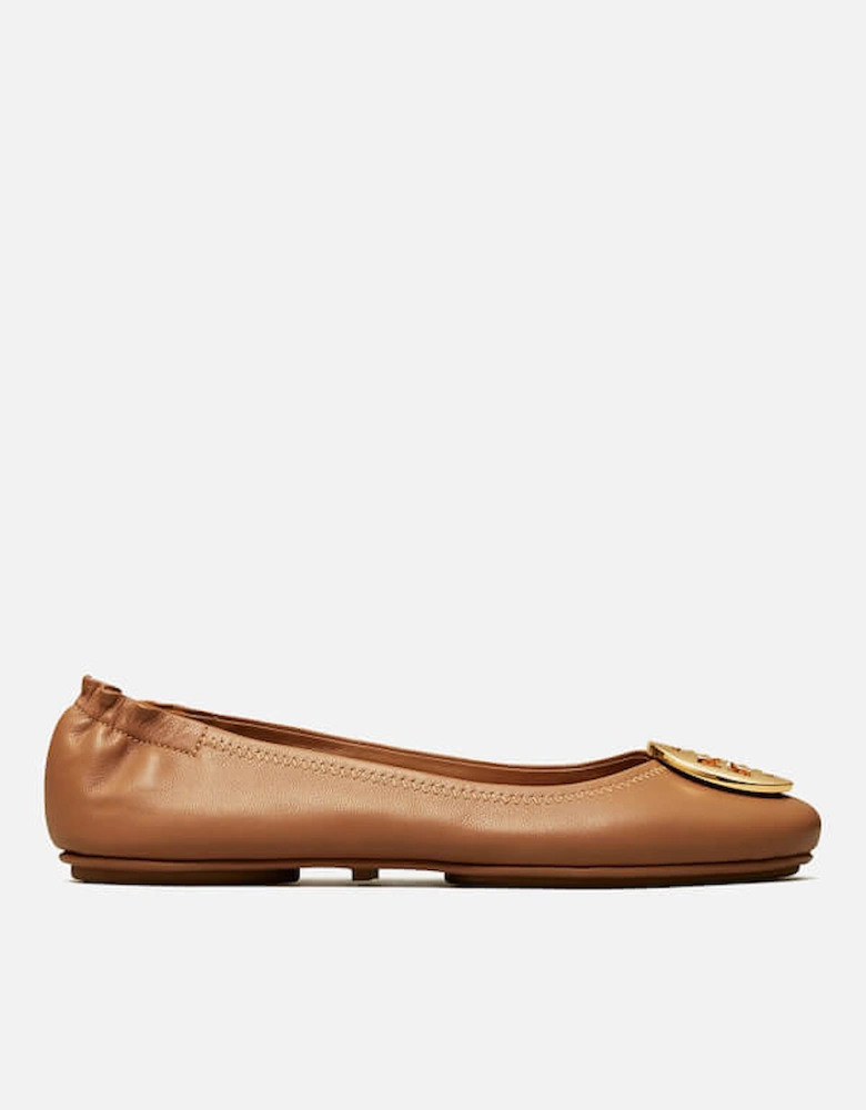 Women's Minnie Travel Leather Ballet Flats - Royal Tan/Gold