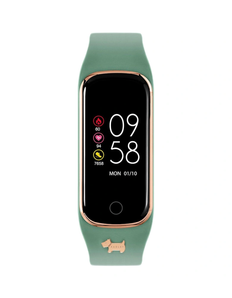 Ladies Series 8 Palm Leaf Green Silicone Strap Watch