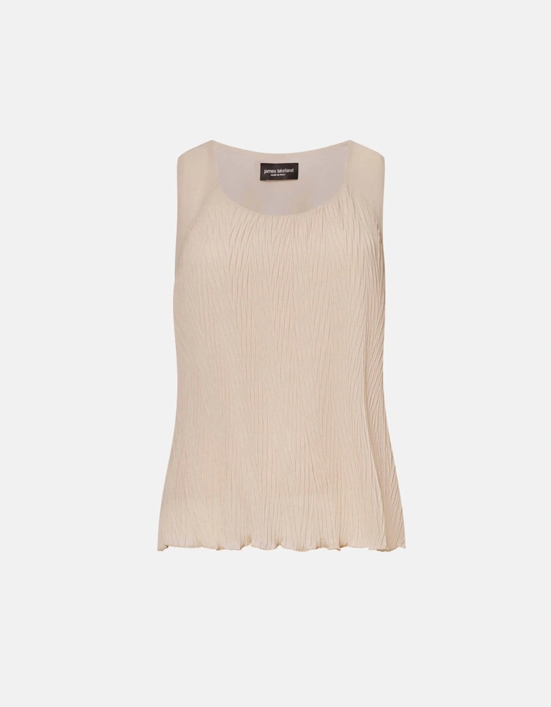 Pleated Vest Beige