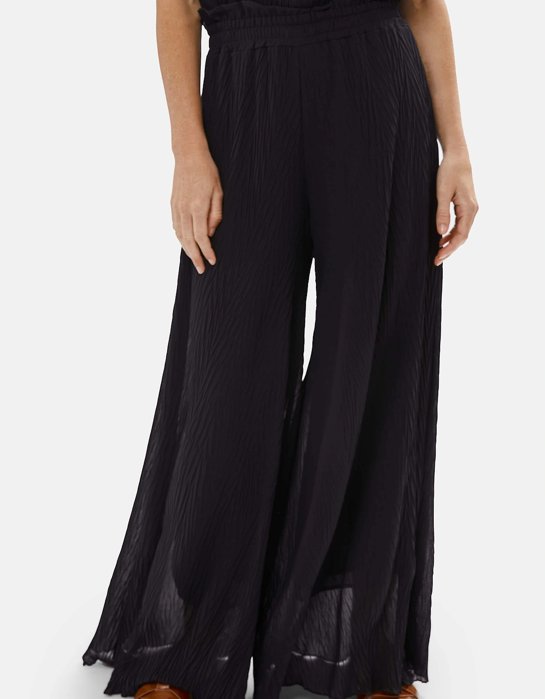 Pleated Cropped Trousers Black, 6 of 5