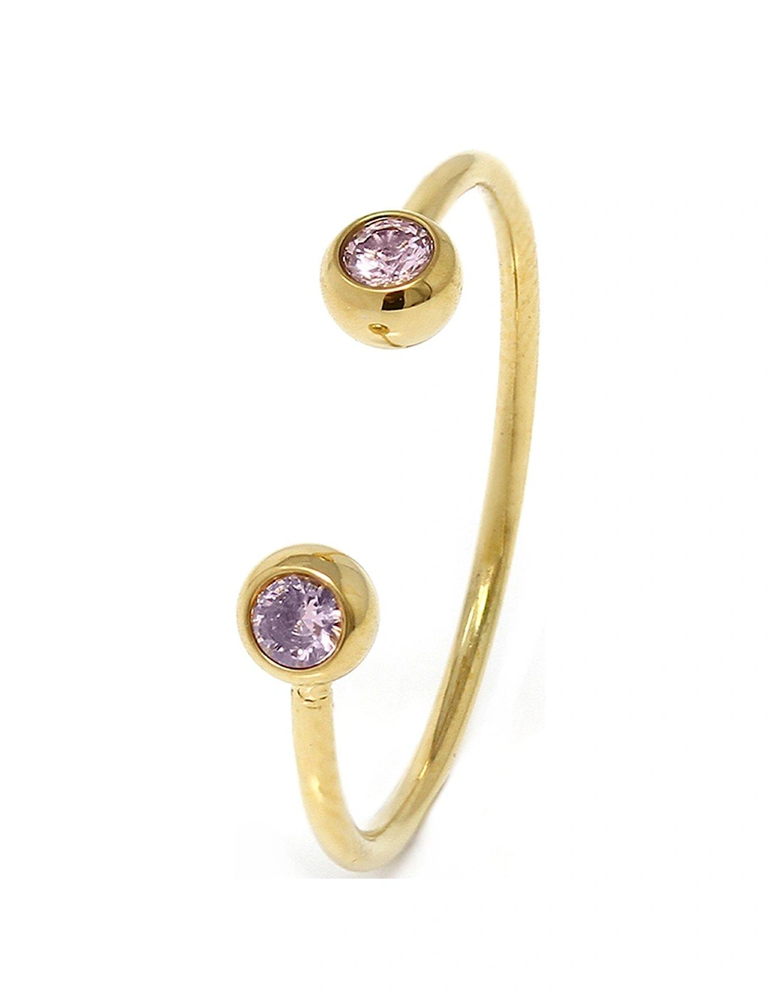 Bezel Adjustable Ring - Gold & Pink Stone, 2 of 1