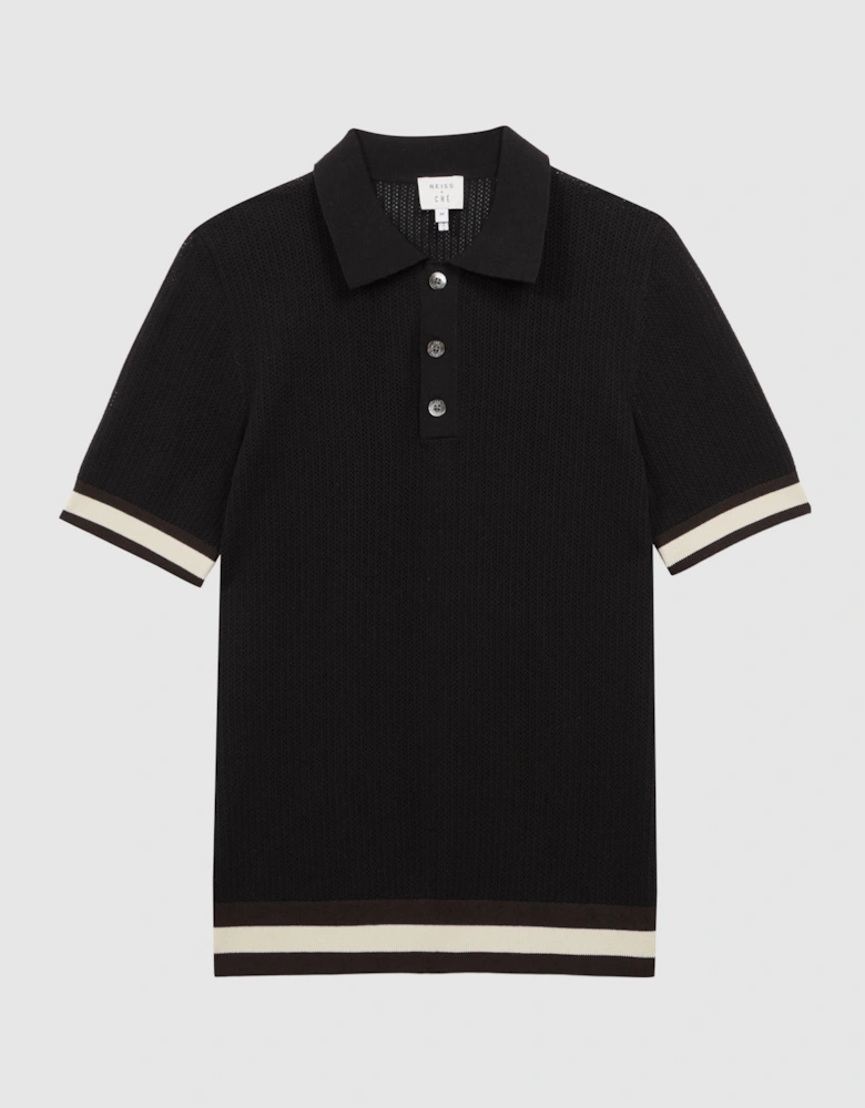 | Ché Knitted Half-Button Polo Shirt