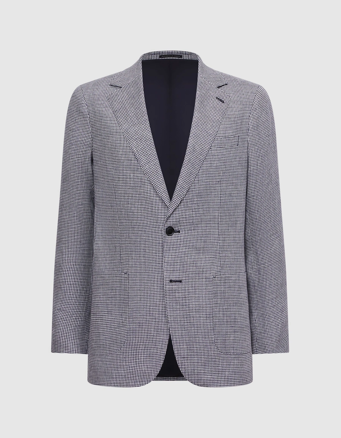 Linen Single Breasted Dogtooth Blazer, 2 of 1