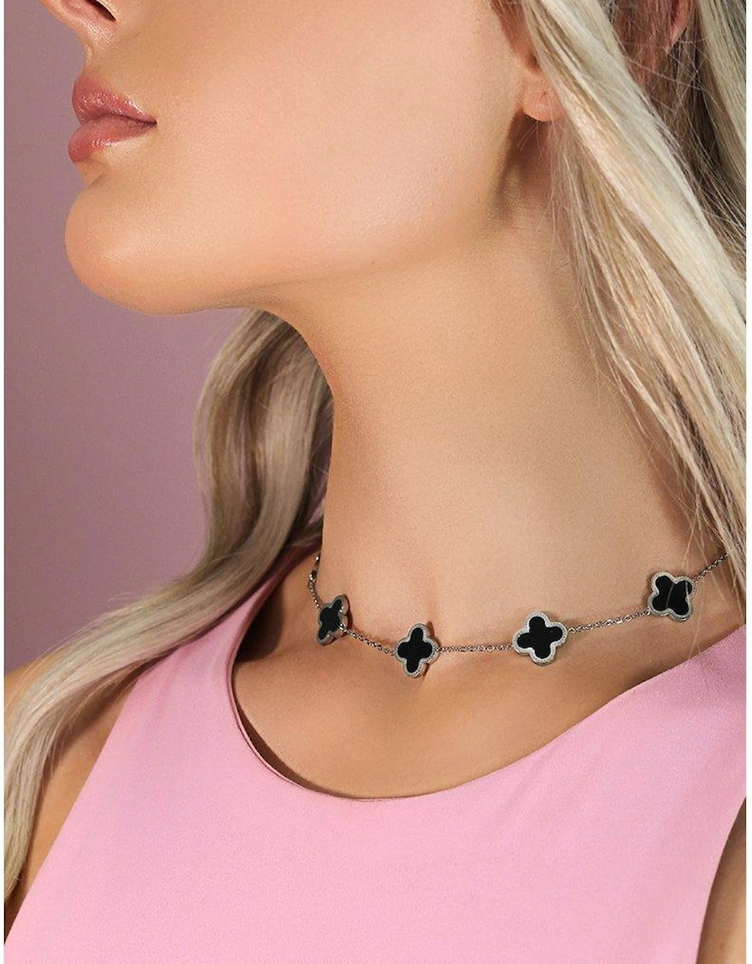 Luck Choker Necklace - Silver & Black, 2 of 1