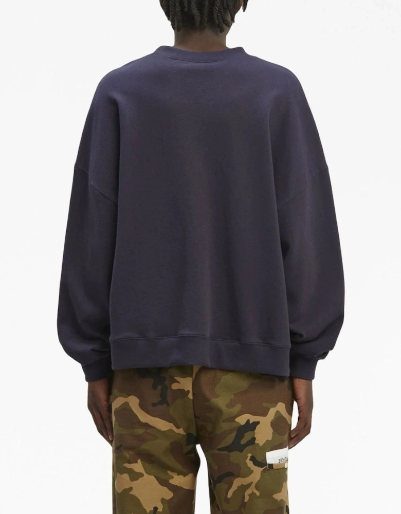 Sartorial Tape Pocket Crew-neck Sweatshirt Navy