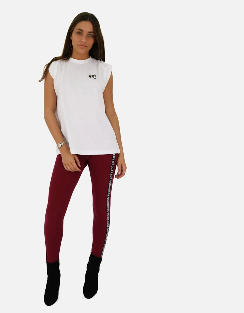 Tape Logo Burgundy Leggings