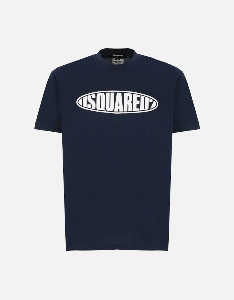 Mens Logo Print T-shirt Blue