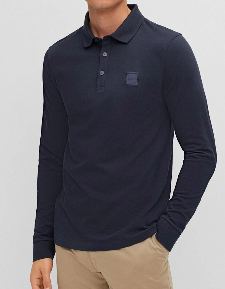 Mens Square Logo Polo Shirt Navy
