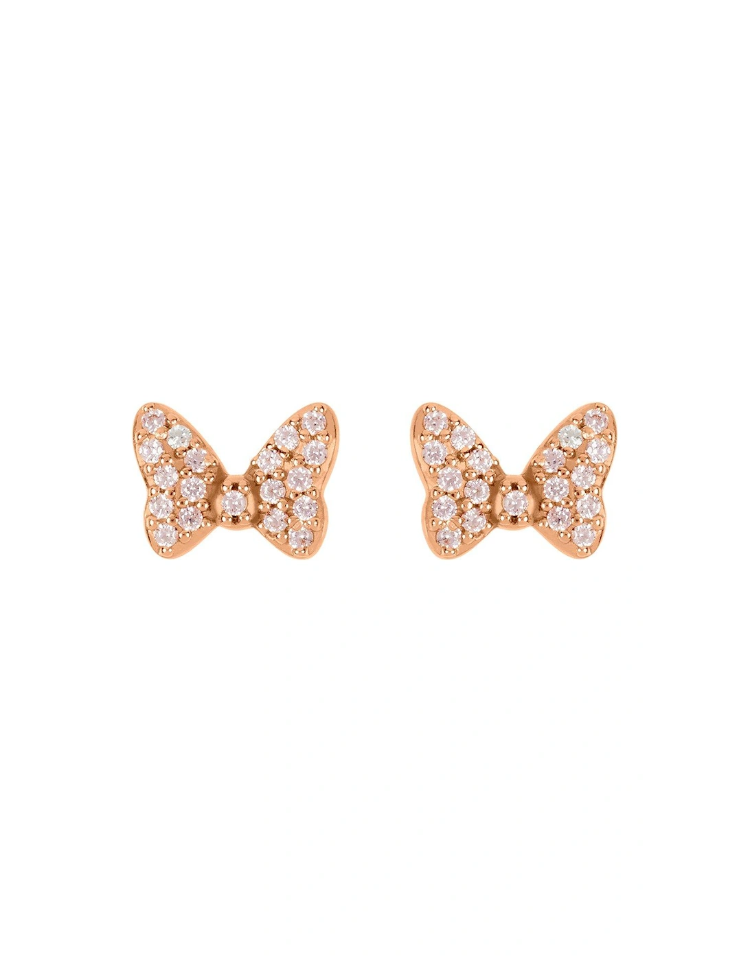 Minnie Mouse Rose gold plated Sterling Silver CZ Stone set Bow Stud Earrings, 2 of 1