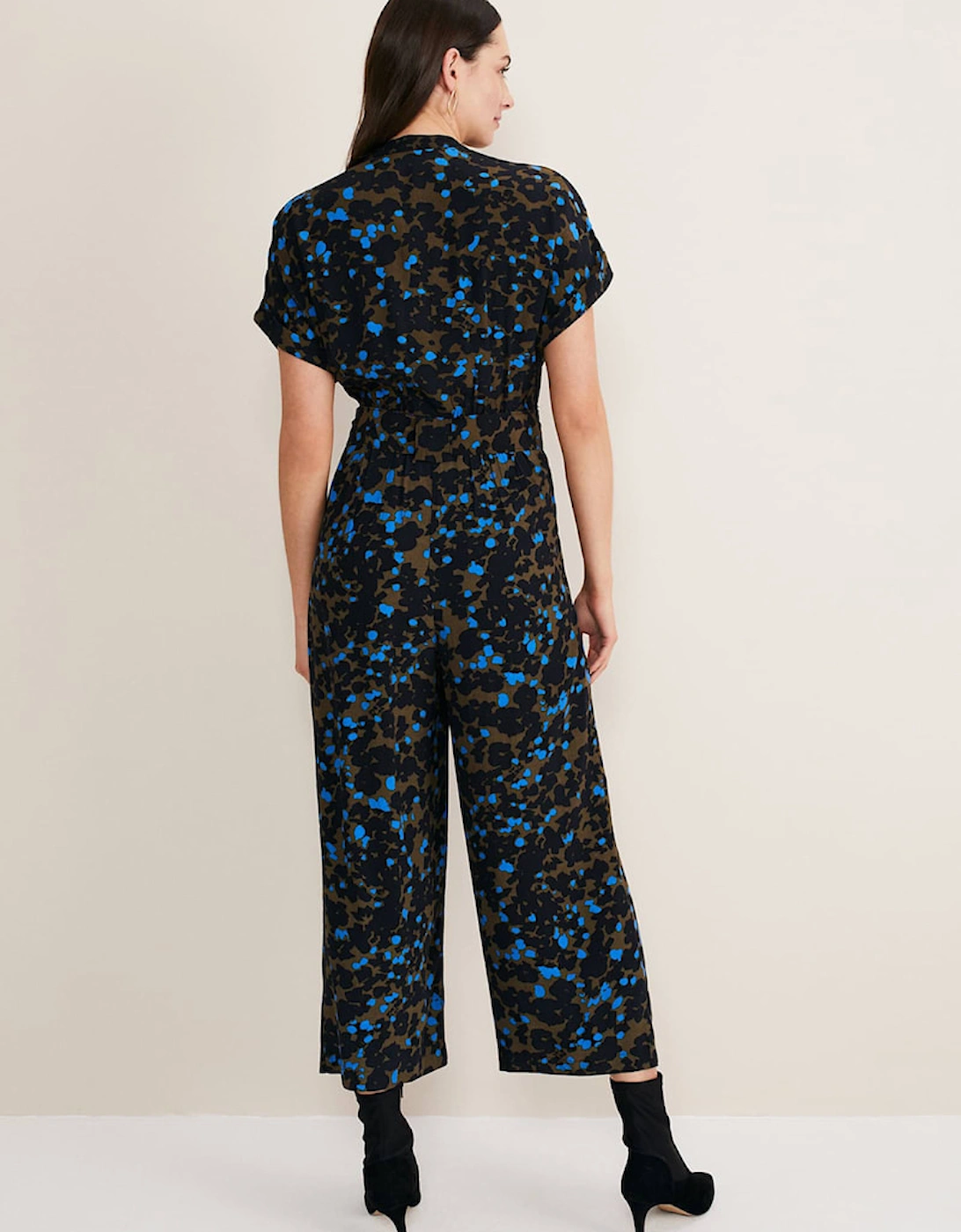 Nell Abstract Cropped Wide Leg Jumpsuit