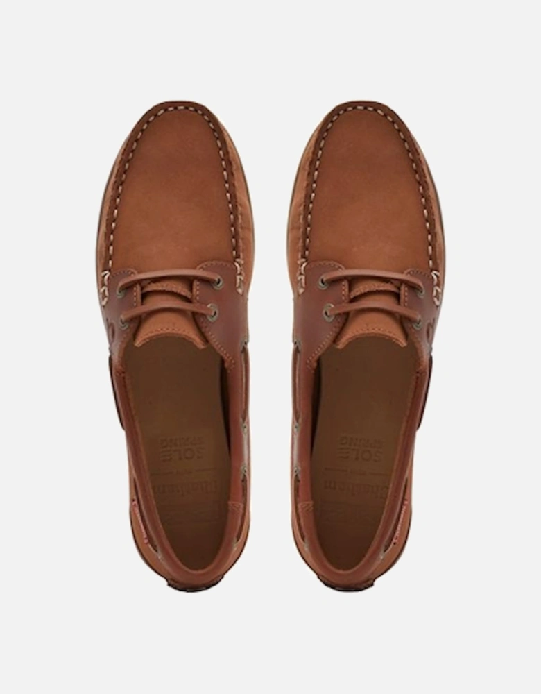 Women's Penang Leather Boat Shoe Tan/Tan